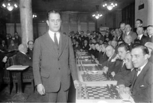 Capablanca, the famous former world chess champion in Berlin.