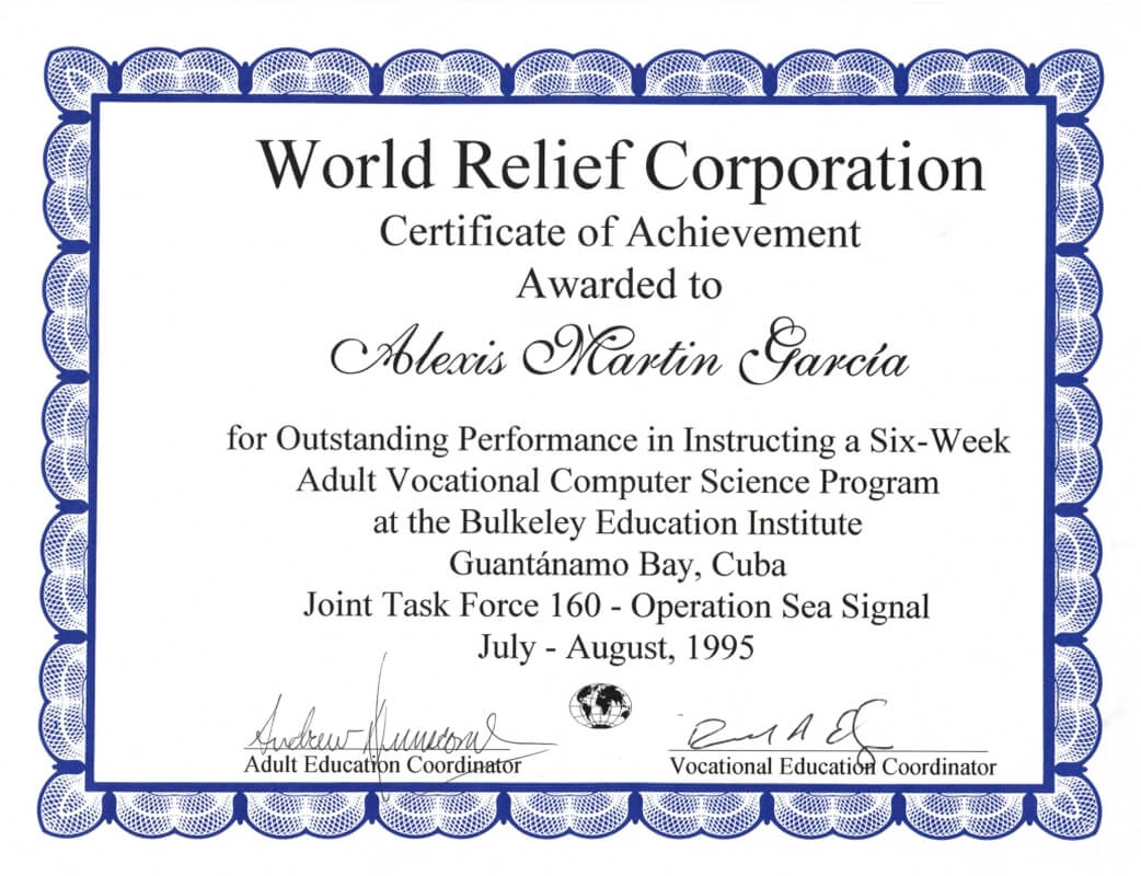 World Relief Certificate