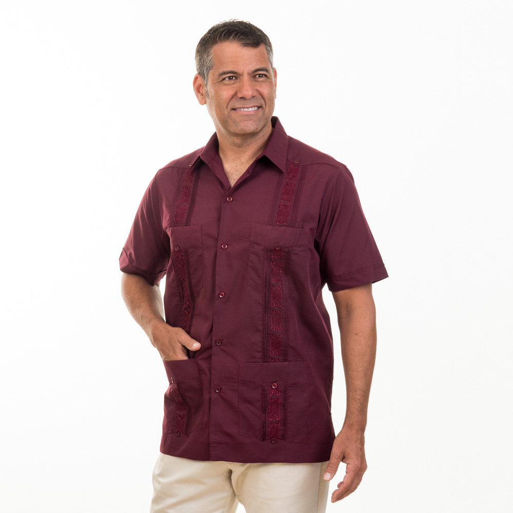 Men's Guayabera in Burgundy