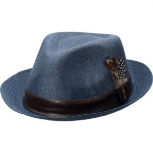 Sisal Teardrop Fedora with 2 3/8" Brim | Ribbon Band, Feather